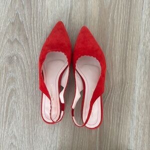 Lightly work Italian leather flats low heel padding for comfort